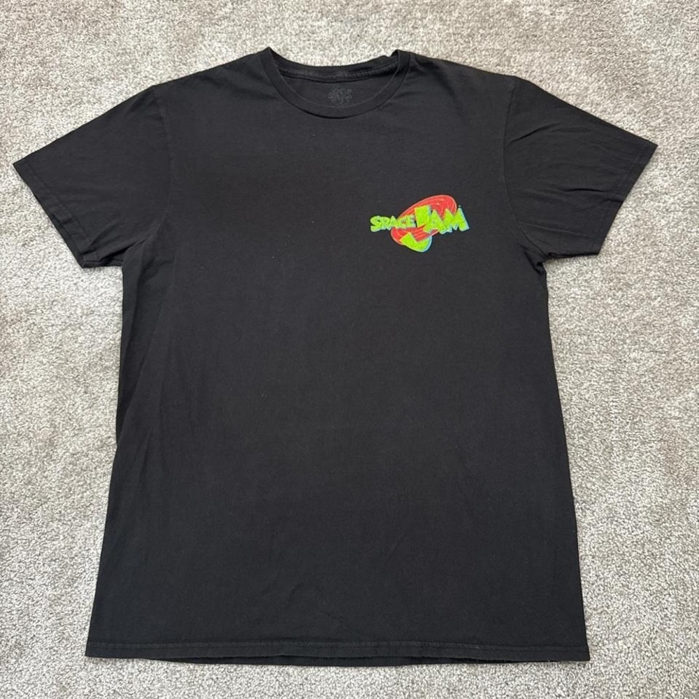 Space Jam Black T-Shirt Medium Retro Looney Tunes Graphic Tee